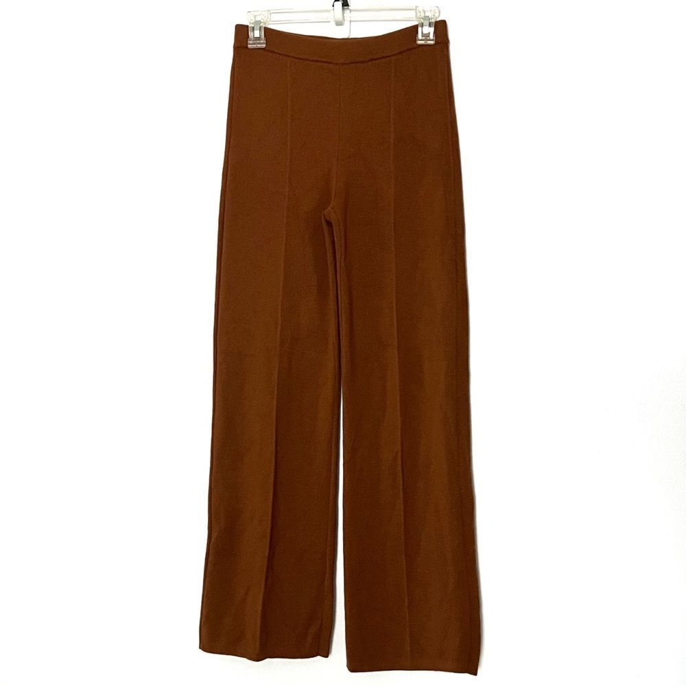 Sezane Hazelnut Brown Matthew Merino Wool Pants - Small